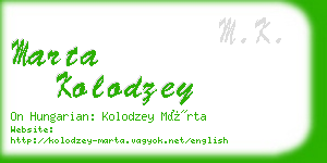 marta kolodzey business card